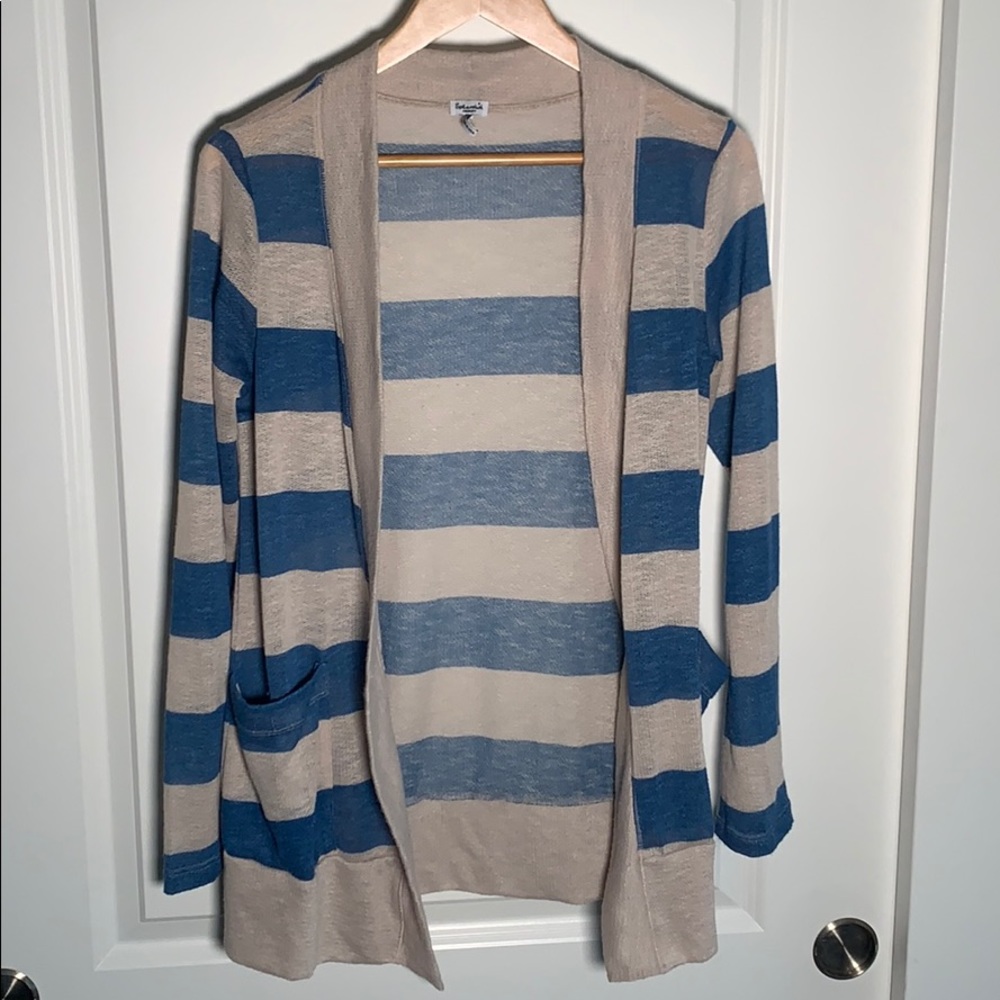 Splendid Blue/Cream Striped Cardigan